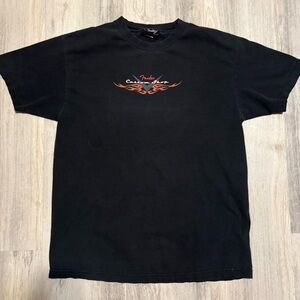 Vintage Fender Custom Shop Black Tee with Red Flame Design